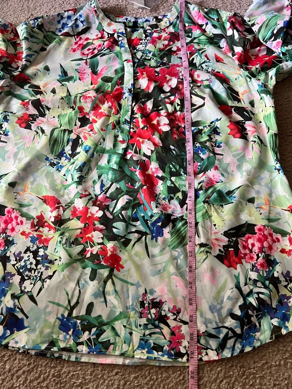 NWT Talbots Popover Multicolor Floral Long-Sleeve Blouse Sz 2X
